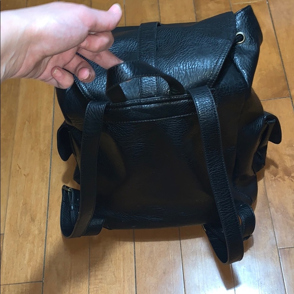Faux leather black backpack - Picture 2 of 6